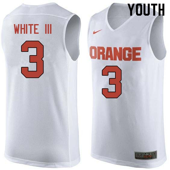 Youth #3 Andrew White III Syracuse White College Basketball Jerseys Sale-White